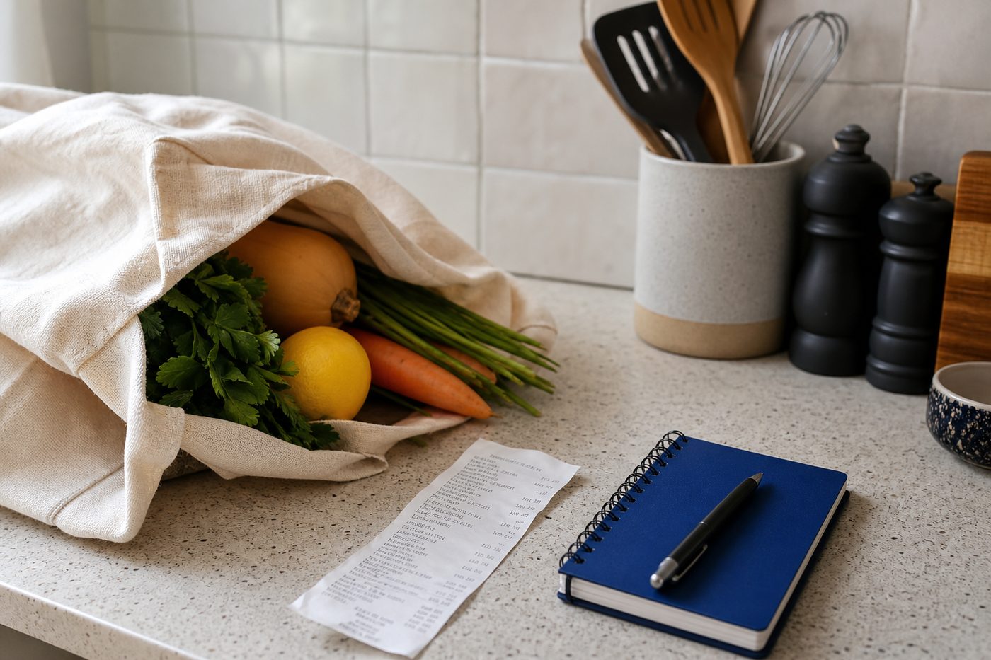 Groceries and a receipt